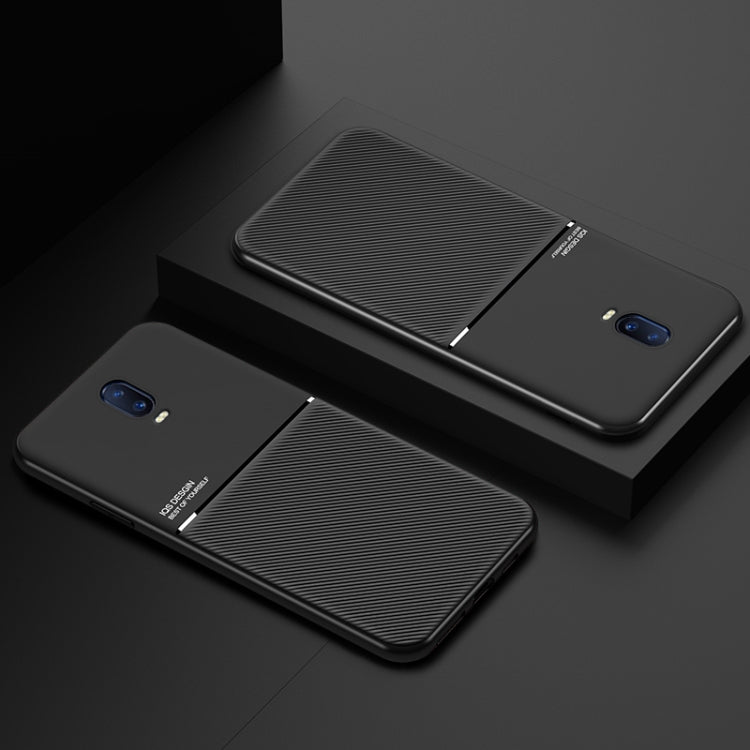 For OPPO R17 Classic Tilt Strip Grain Magnetic Shockproof PC + TPU Case