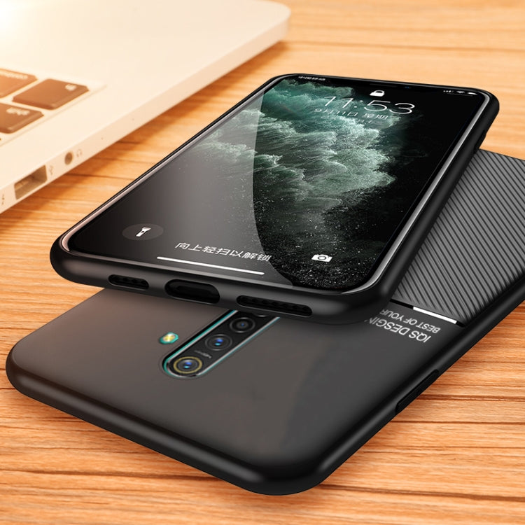 For OPPO Reno Ace Classic Tilt Strip Grain Magnetic Shockproof PC + TPU Case