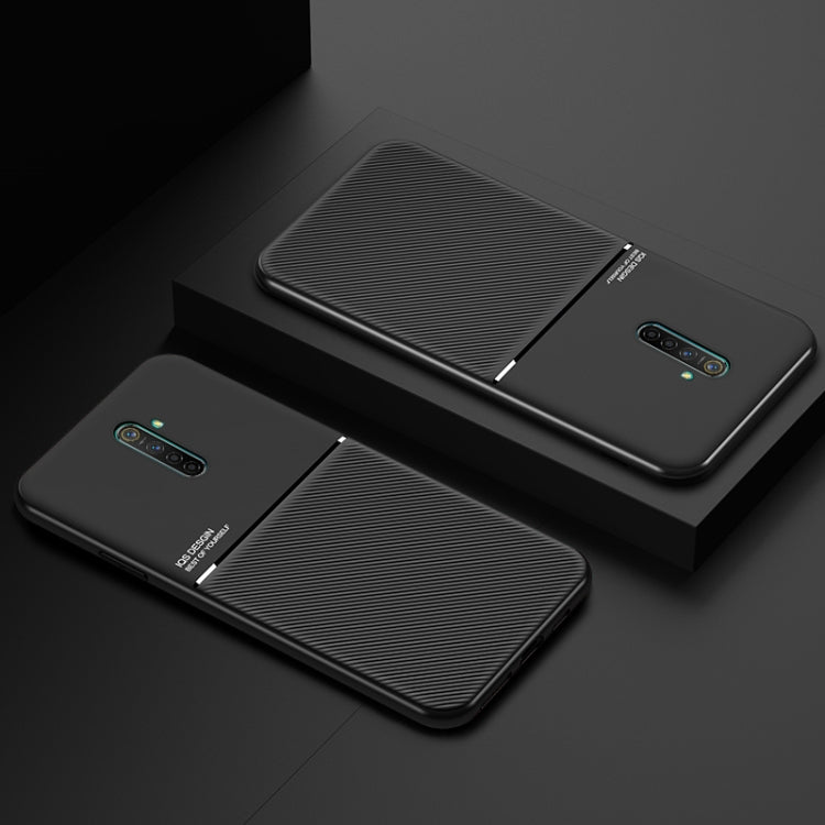 For OPPO Reno Ace Classic Tilt Strip Grain Magnetic Shockproof PC + TPU Case