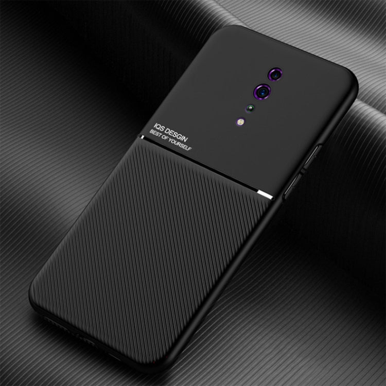 For OPPO Reno Z Classic Tilt Strip Grain Magnetic Shockproof PC + TPU Case