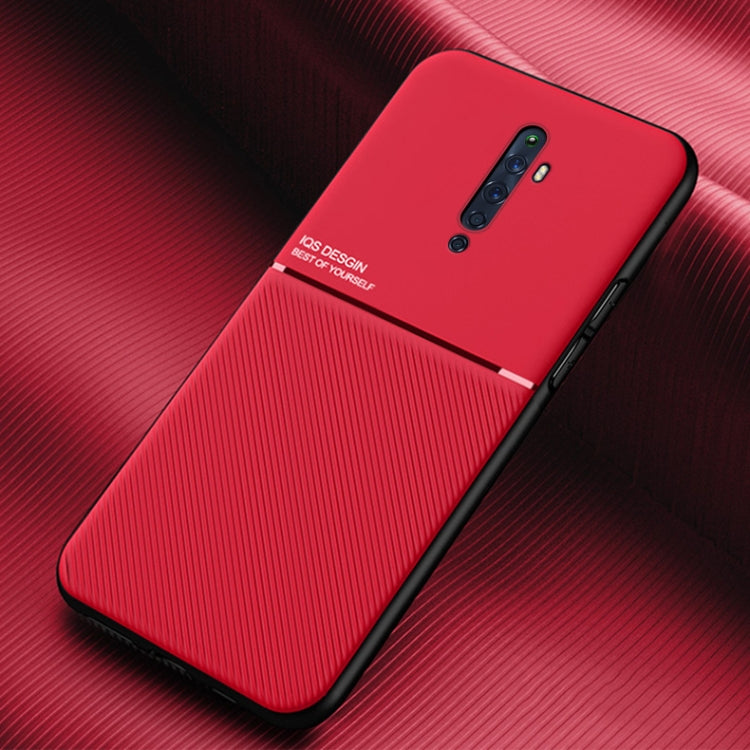 For OPPO Reno2 Z Classic Tilt Strip Grain Magnetic Shockproof PC + TPU Case