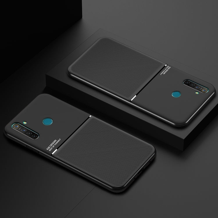For OPPO Realme Q Classic Tilt Strip Grain Magnetic Shockproof PC + TPU Case