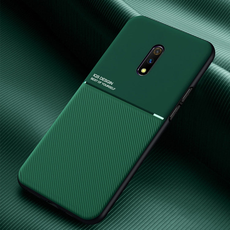 For OPPO Realme X Classic Tilt Strip Grain Magnetic Shockproof PC + TPU Case