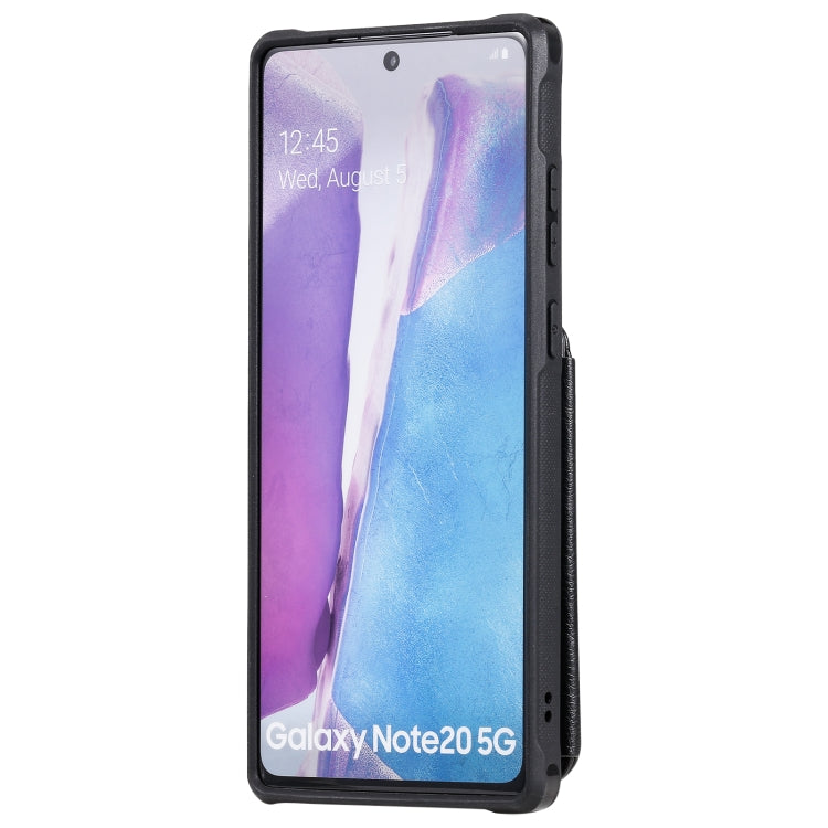 For Samsung Galaxy Note20 Zipper Double Buckle Shockproof Protective Case with Stand & Photo Holder & Wallet Function
