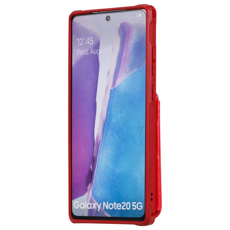 For Samsung Galaxy Note20 Zipper Double Buckle Shockproof Protective Case with Stand & Photo Holder & Wallet Function