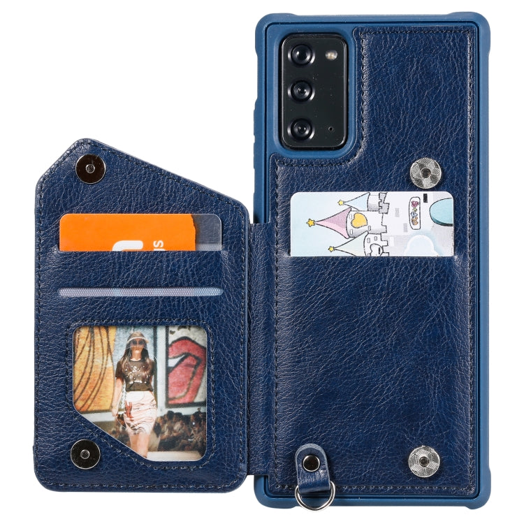 For Samsung Galaxy Note20 Zipper Double Buckle Shockproof Protective Case with Stand & Photo Holder & Wallet Function