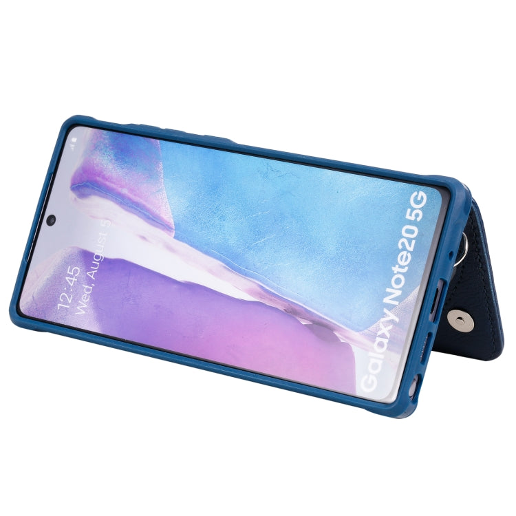 For Samsung Galaxy Note20 Zipper Double Buckle Shockproof Protective Case with Stand & Photo Holder & Wallet Function