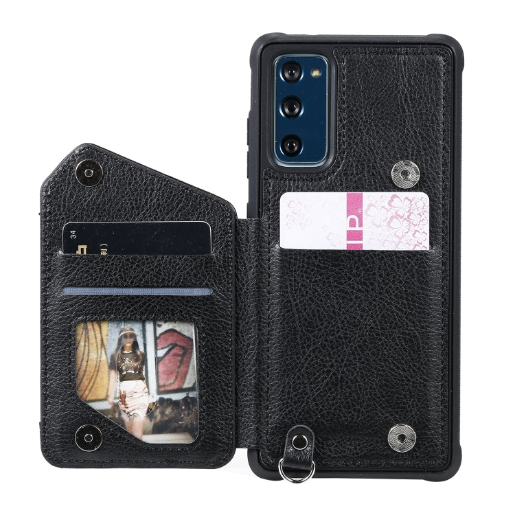 For Samsung Galaxy S20 FE Zipper Double Buckle Shockproof Protective Case with Stand & Photo Holder & Wallet Function