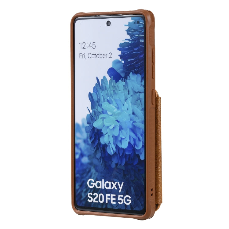 For Samsung Galaxy S20 FE Zipper Double Buckle Shockproof Protective Case with Stand & Photo Holder & Wallet Function