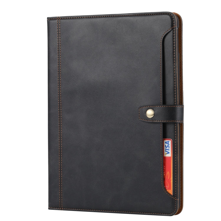 For iPad 10.2 Calf Texture Double Fold Clasp Horizontal Flip Leather Case with Photo Frame & Holder & Card Slots & Wallet