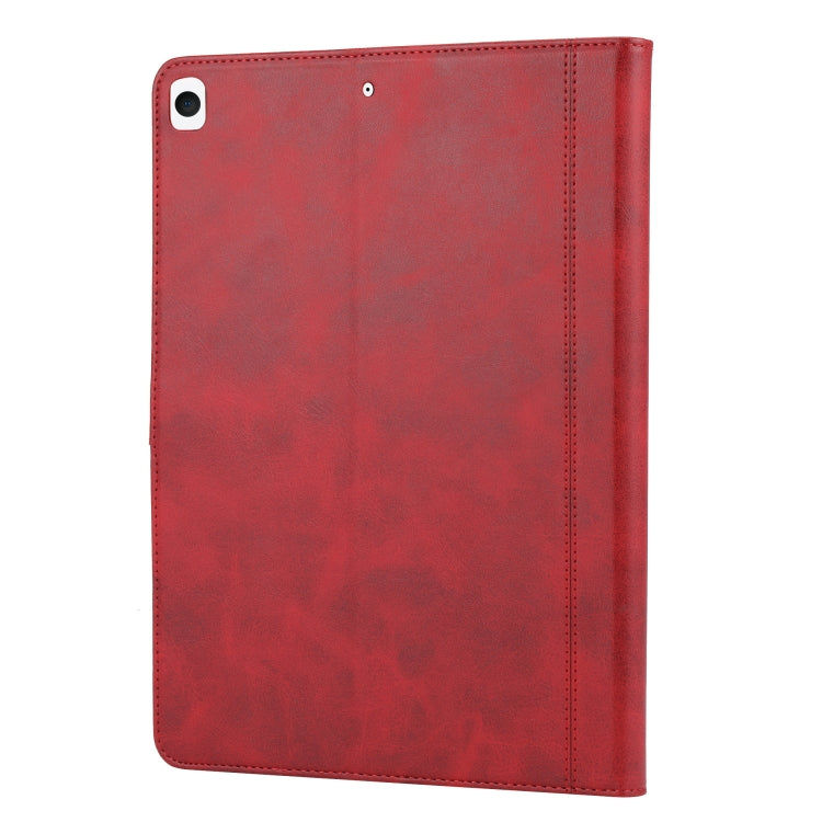 For iPad 10.2 Calf Texture Double Fold Clasp Horizontal Flip Leather Case with Photo Frame & Holder & Card Slots & Wallet