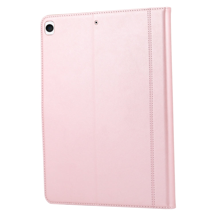 For iPad 10.2 Calf Texture Double Fold Clasp Horizontal Flip Leather Case with Photo Frame & Holder & Card Slots & Wallet