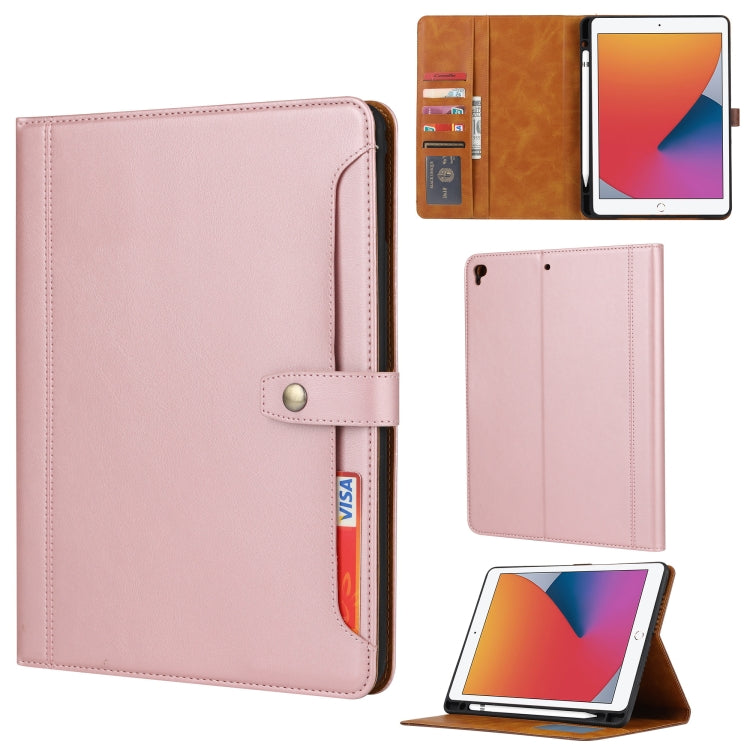 Calf Texture Double Fold Clasp Horizontal Flip Leather Case with Photo Frame & Holder & Card Slots & Wallet For iPad 9.7 (2018/2017) / Air 2