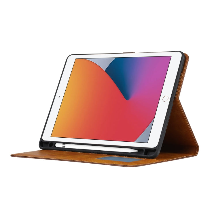 Calf Texture Double Fold Clasp Horizontal Flip Leather Case with Photo Frame & Holder & Card Slots & Wallet For iPad 9.7 (2018/2017) / Air 2