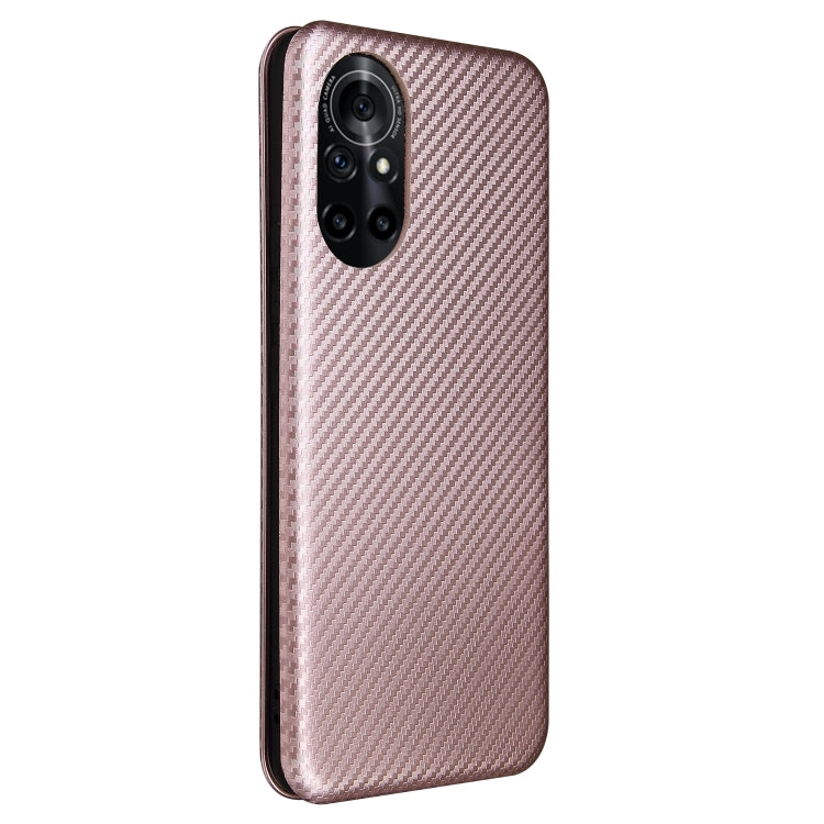 For Huawei nova 8 5G Carbon Fiber Texture Horizontal Flip TPU + PC + PU Leather Case with Card Slot