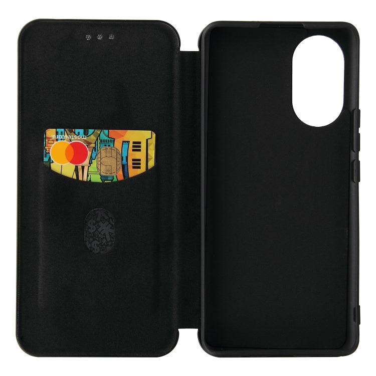 For Huawei nova 8 5G Carbon Fiber Texture Horizontal Flip TPU + PC + PU Leather Case with Card Slot