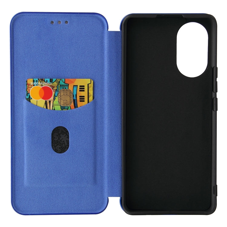 For Huawei nova 8 5G Carbon Fiber Texture Horizontal Flip TPU + PC + PU Leather Case with Card Slot