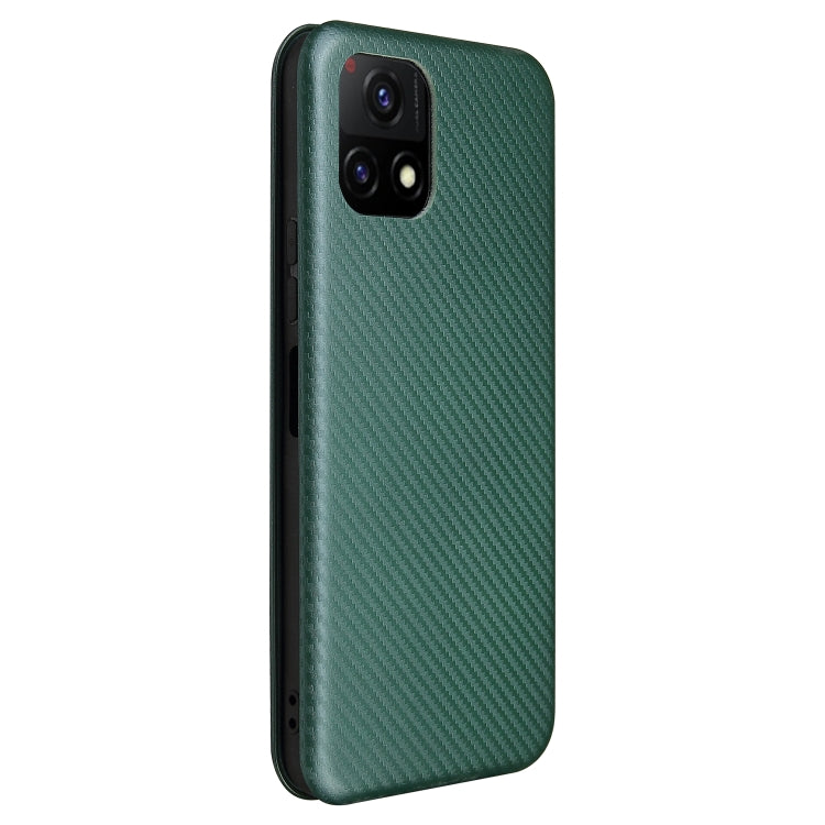 For vivo Y52s 5G / iQOO U3 Carbon Fiber Texture Horizontal Flip TPU + PC + PU Leather Case with Card Slot