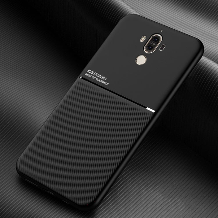 For Huawei Mate 9 Classic Tilt Strip Grain Magnetic Shockproof PC + TPU Case