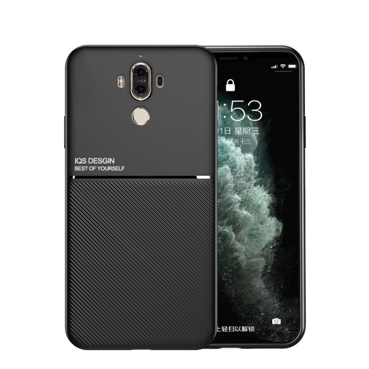 For Huawei Mate 9 Classic Tilt Strip Grain Magnetic Shockproof PC + TPU Case