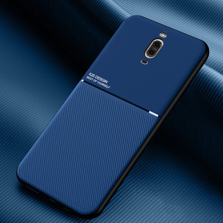 For Huawei Mate 9 Pro Classic Tilt Strip Grain Magnetic Shockproof PC + TPU Case
