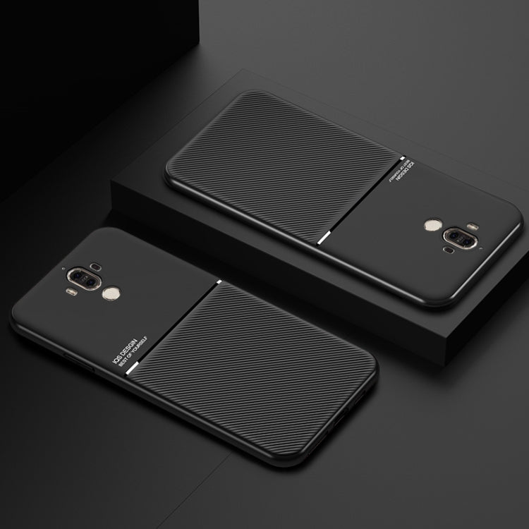 For Huawei Mate 9 Pro Classic Tilt Strip Grain Magnetic Shockproof PC + TPU Case