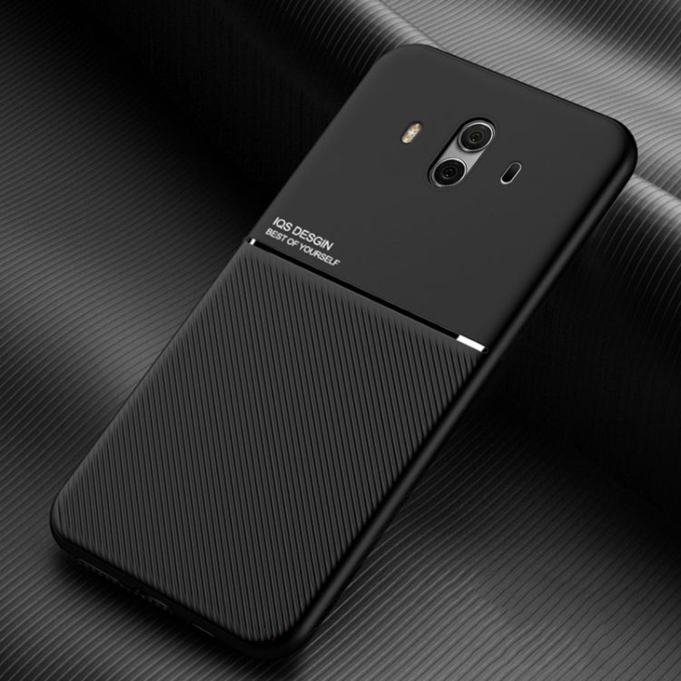 For Huawei Mate 10 Classic Tilt Strip Grain Magnetic Shockproof PC + TPU Case