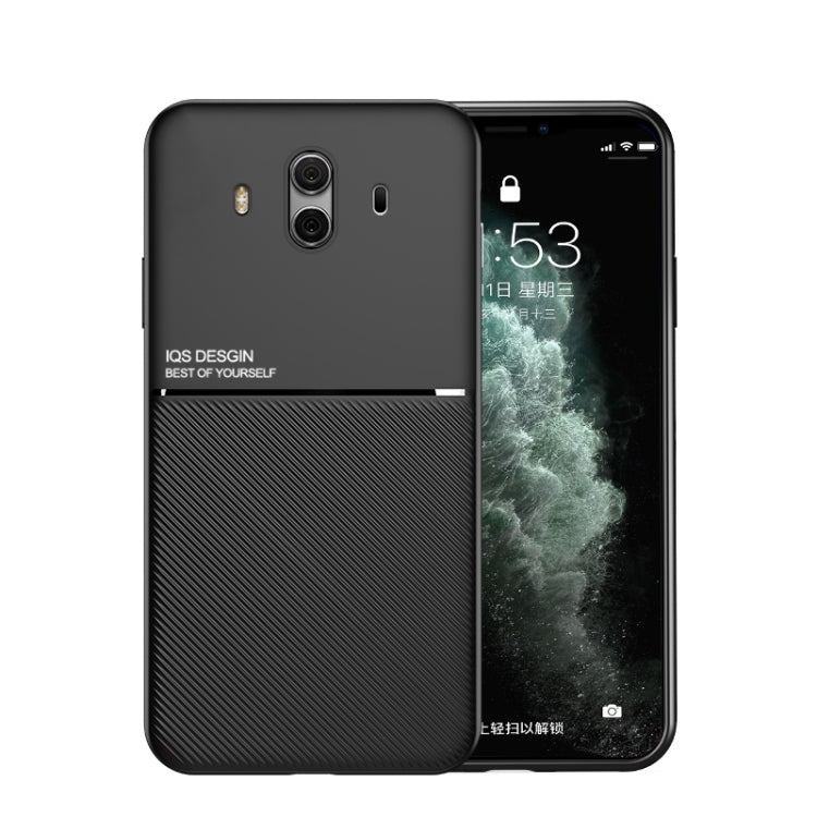 For Huawei Mate 10 Pro Classic Tilt Strip Grain Magnetic Shockproof PC + TPU Case