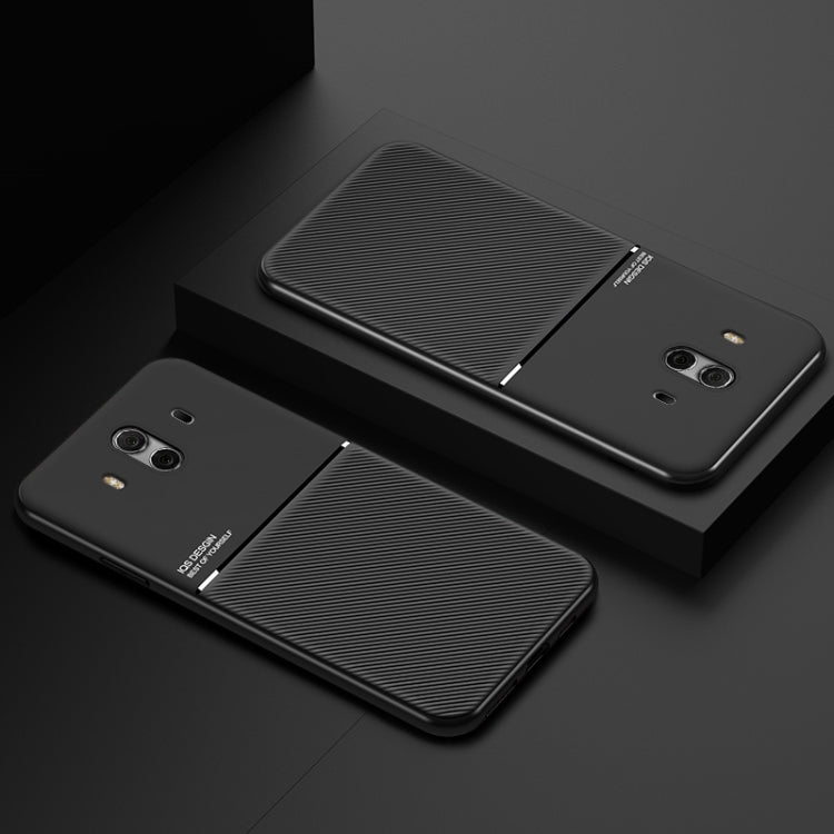 For Huawei Mate 10 Pro Classic Tilt Strip Grain Magnetic Shockproof PC + TPU Case