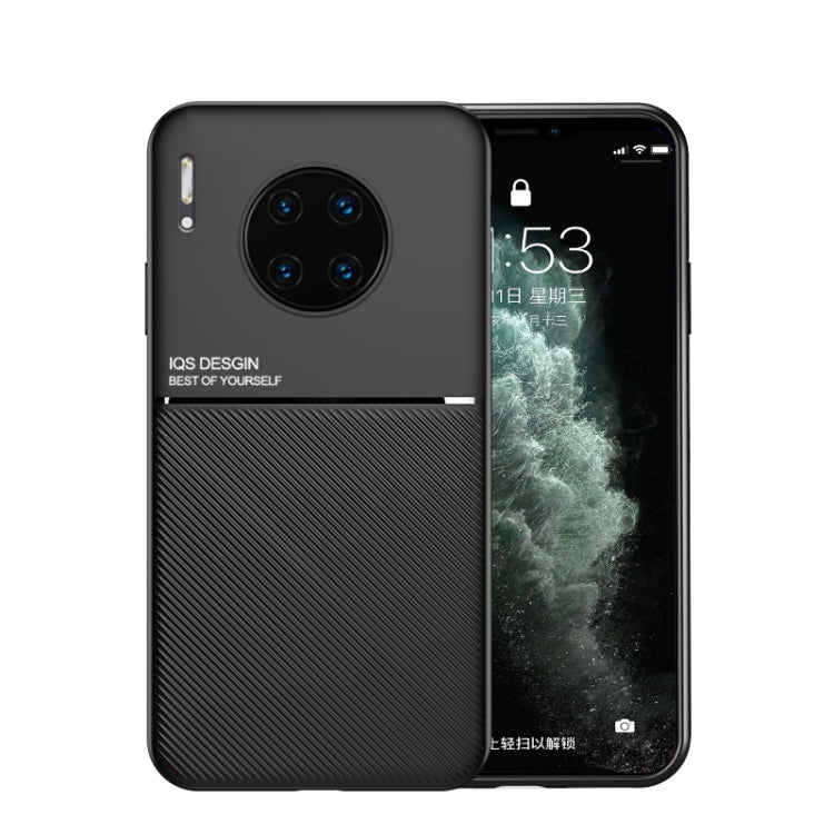 For Huawei Mate 30 Classic Tilt Strip Grain Magnetic Shockproof PC + TPU Case