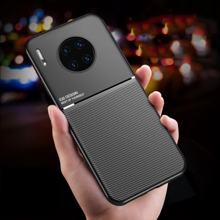 For Huawei Mate 30 Pro Classic Tilt Strip Grain Magnetic Shockproof PC + TPU Case