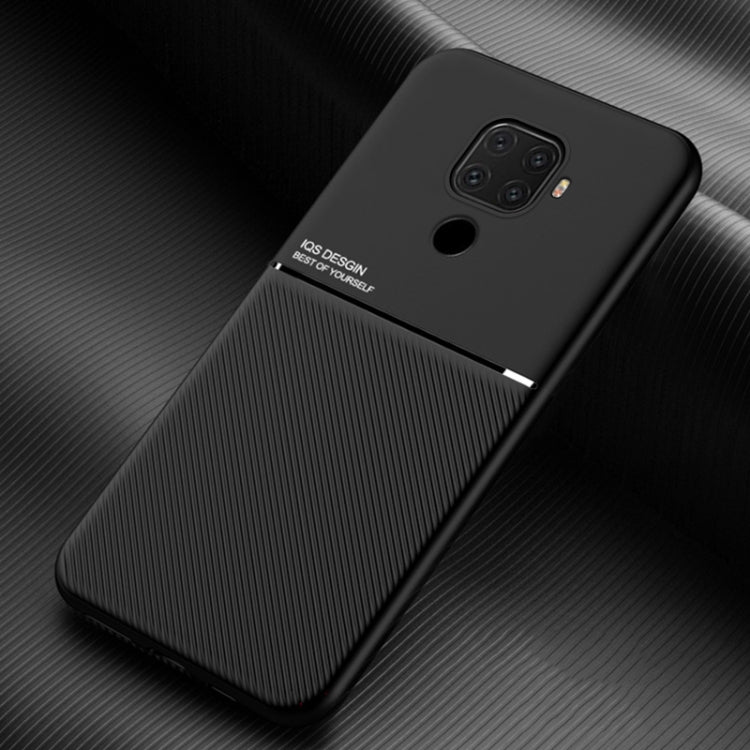 For Huawei Nova 5z Classic Tilt Strip Grain Magnetic Shockproof PC + TPU Case