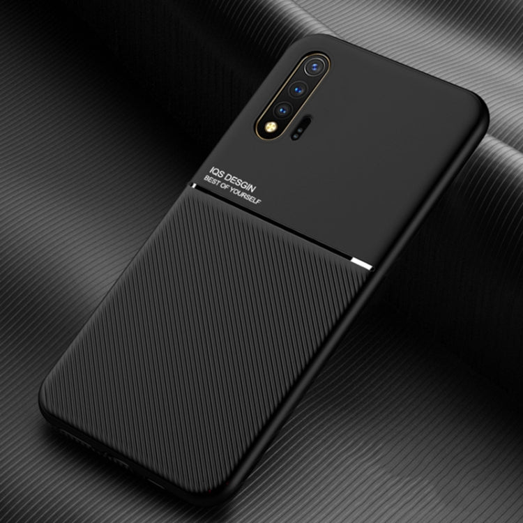 For Huawei Nova 6 Classic Tilt Strip Grain Magnetic Shockproof PC + TPU Case