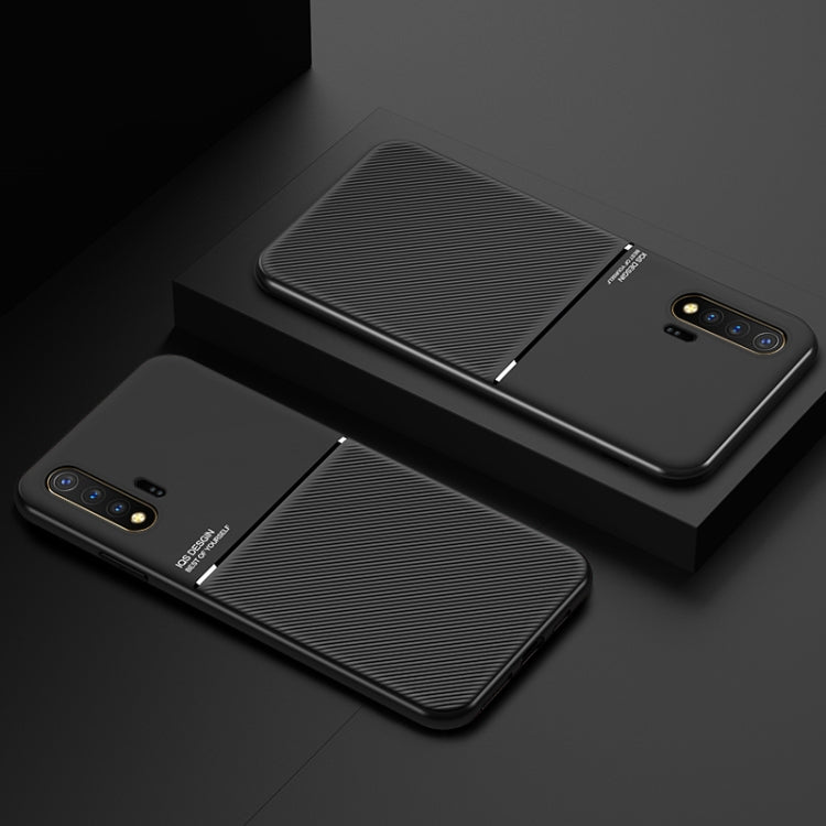 For Huawei Nova 6 Classic Tilt Strip Grain Magnetic Shockproof PC + TPU Case