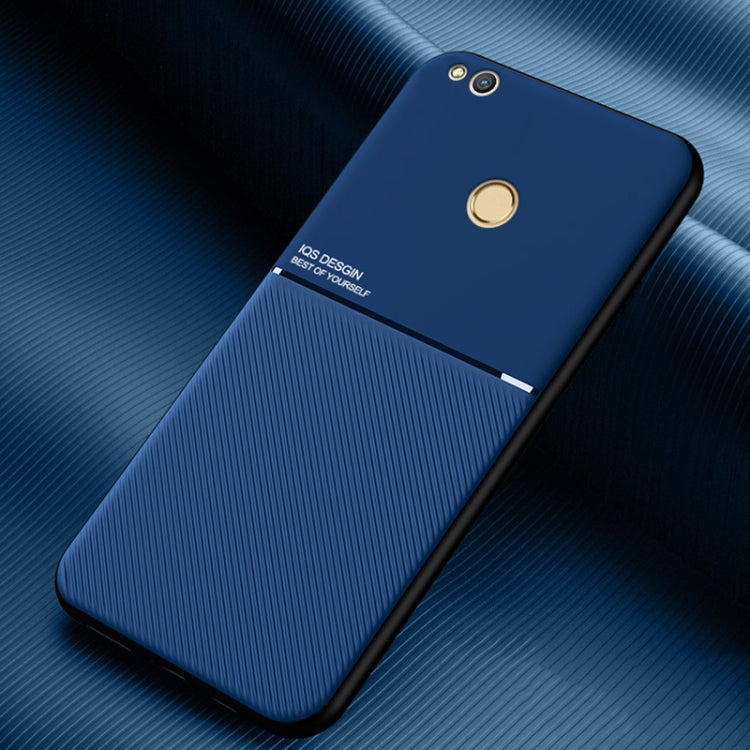 For Huawei Honor 8 Lite Classic Tilt Strip Grain Magnetic Shockproof PC + TPU Case