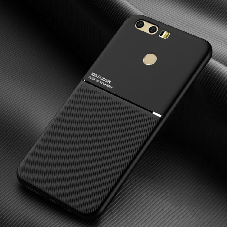 For Huawei Honor 8 Classic Tilt Strip Grain Magnetic Shockproof PC + TPU Case