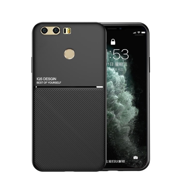 For Huawei Honor 8 Classic Tilt Strip Grain Magnetic Shockproof PC + TPU Case