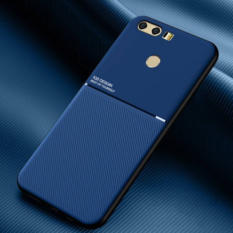 For Huawei Honor 8 Classic Tilt Strip Grain Magnetic Shockproof PC + TPU Case
