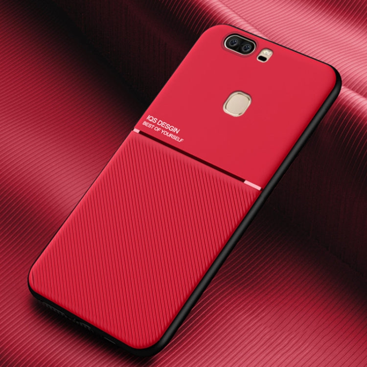 For Huawei Honor V8 Classic Tilt Strip Grain Magnetic Shockproof PC + TPU Case
