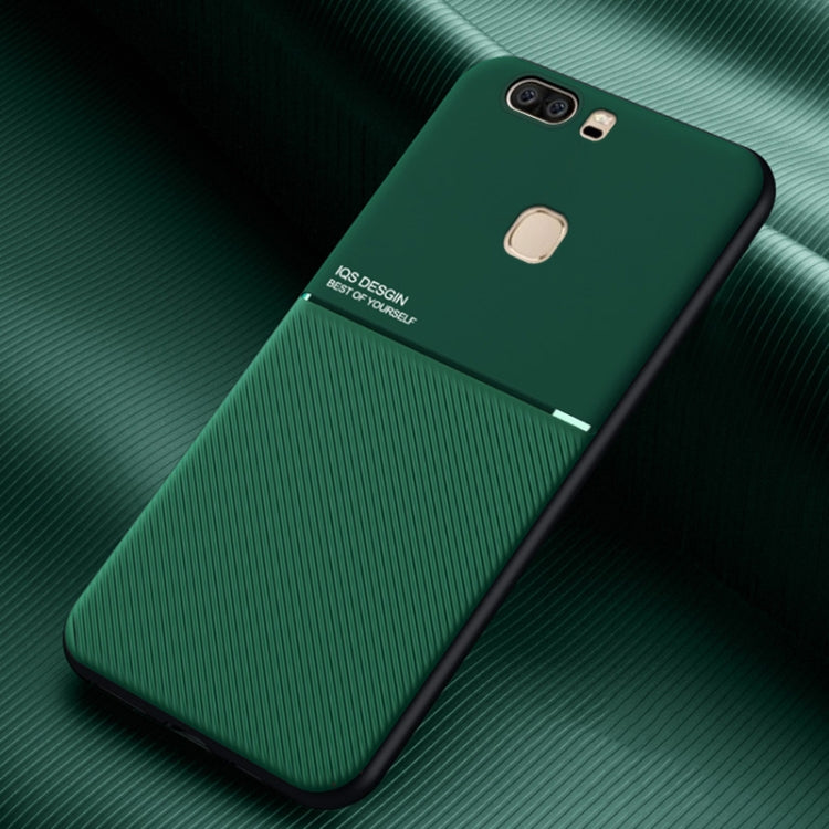 For Huawei Honor V8 Classic Tilt Strip Grain Magnetic Shockproof PC + TPU Case