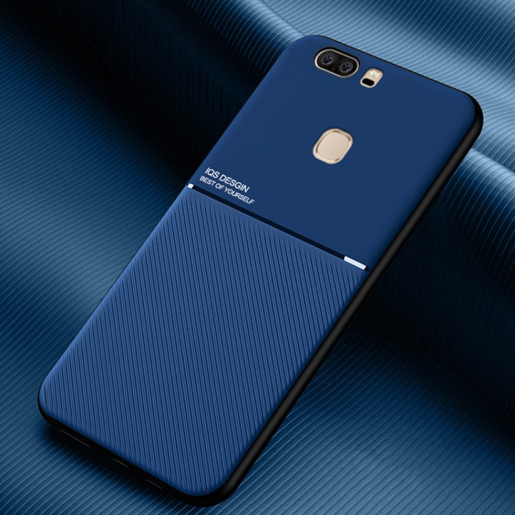For Huawei Honor V8 Classic Tilt Strip Grain Magnetic Shockproof PC + TPU Case