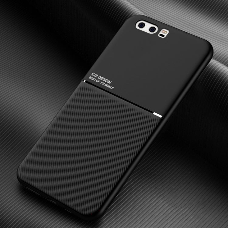 For Huawei Honor 9 Classic Tilt Strip Grain Magnetic Shockproof PC + TPU Case