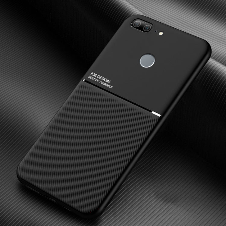 For Huawei Honor 9 Lite Classic Tilt Strip Grain Magnetic Shockproof PC + TPU Case