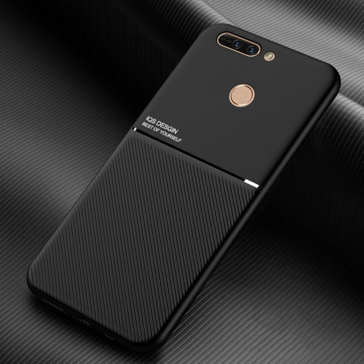 For Huawei Honor V9 Classic Tilt Strip Grain Magnetic Shockproof PC + TPU Case