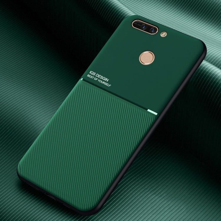 For Huawei Honor V9 Classic Tilt Strip Grain Magnetic Shockproof PC + TPU Case