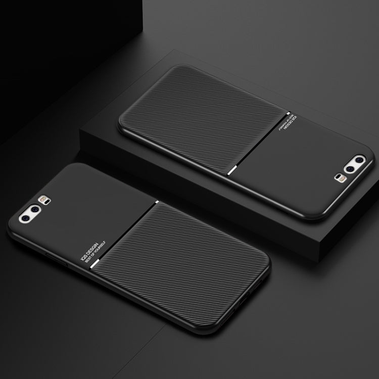 For Huawei Honor V9 Classic Tilt Strip Grain Magnetic Shockproof PC + TPU Case