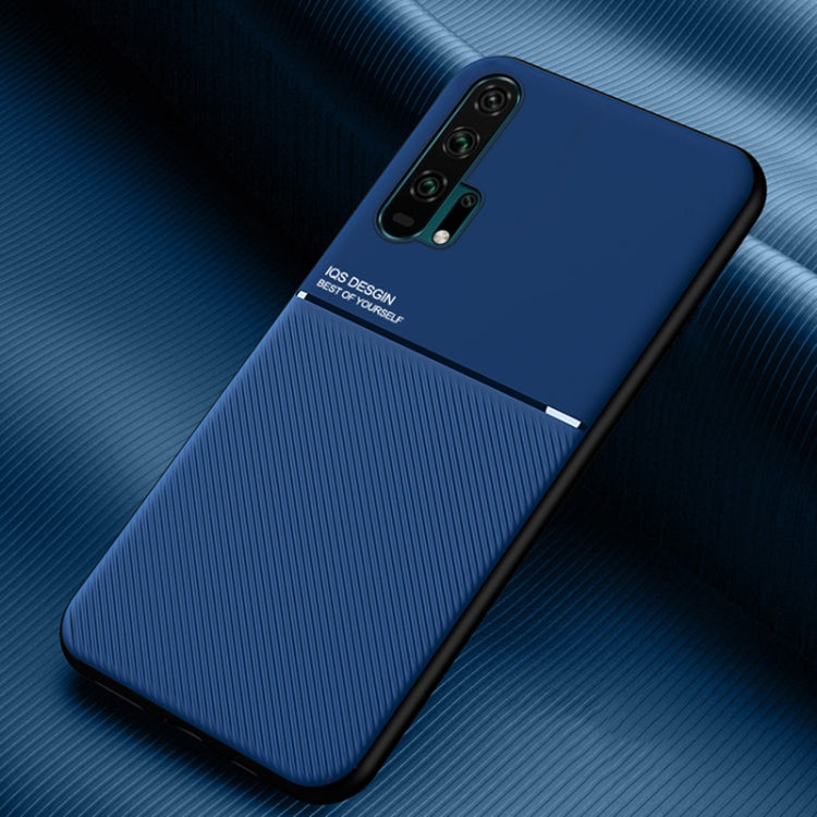 For Huawei Honor 20 Pro Classic Tilt Strip Grain Magnetic Shockproof PC + TPU Case
