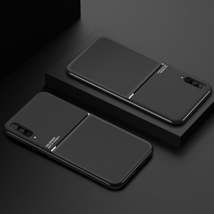 For Huawei Honor Play 3 Classic Tilt Strip Grain Magnetic Shockproof PC + TPU Case