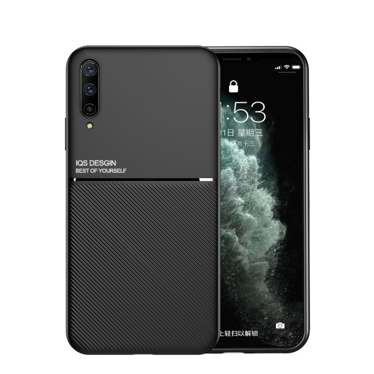 For Huawei Honor Play Classic Tilt Strip Grain Magnetic Shockproof PC + TPU Case