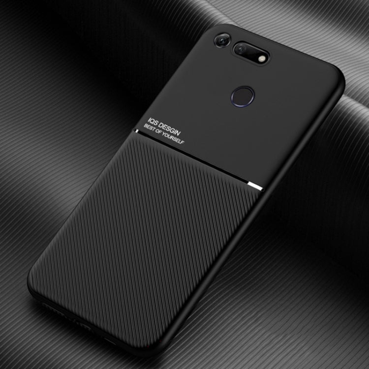 For Huawei Honor V20 Classic Tilt Strip Grain Magnetic Shockproof PC + TPU Case